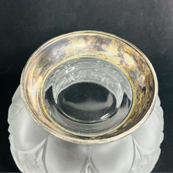 william adam’s frosted glass rose bowl mcm embossed silver plated italy - Picture 7 of 9